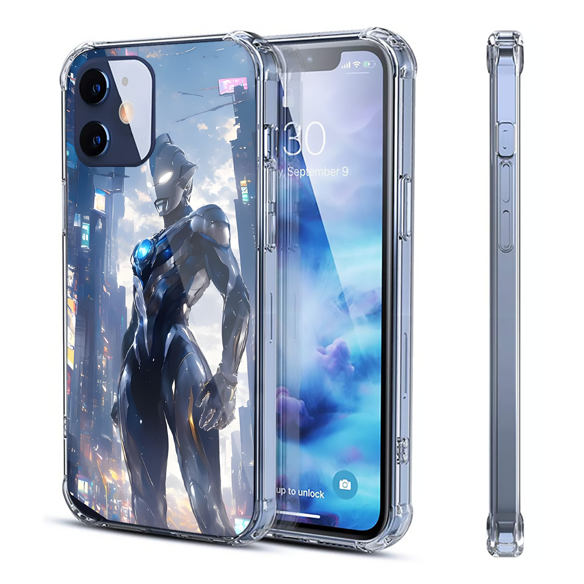 （画像用） ウルトラマン Ultraman 【iPhone 12シリーズ対応】透明スマホケース（クリアソフトケース）